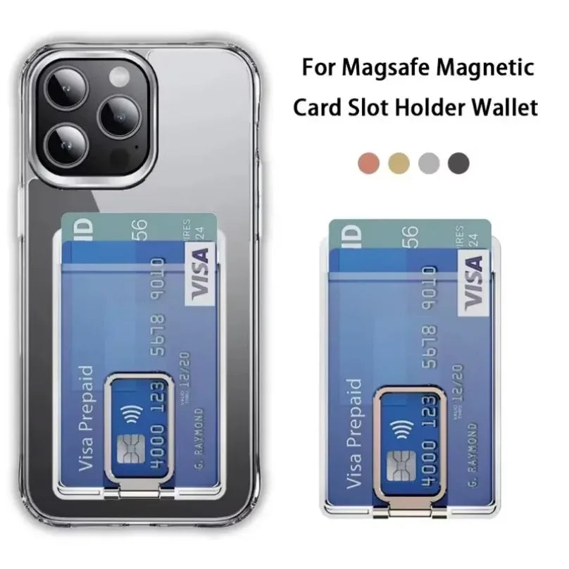 MagSafe 2-in-1 Magnetic Phone Card Holder Case — Clear Wallet Cover for iPhone & Samsung