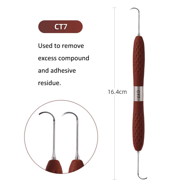 Double-Head Dental Composite Resin Filling Spatula — Aesthetic Restoration Instrument (CT1–CT7)