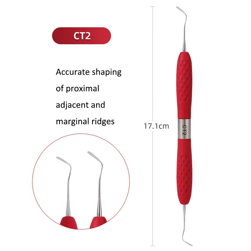 Double-Head Dental Composite Resin Filling Spatula — Aesthetic Restoration Instrument (CT1–CT7)