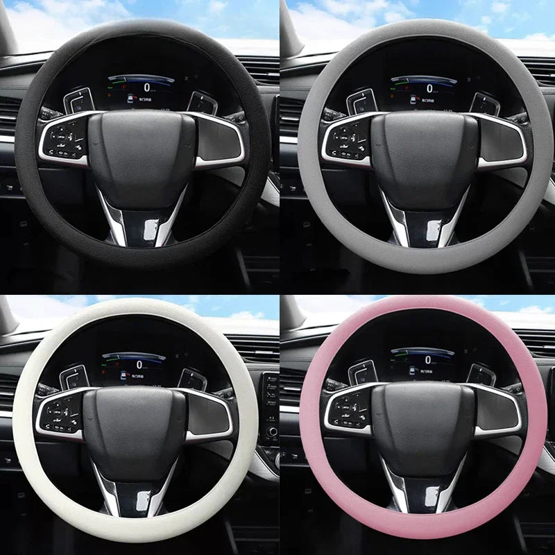 Universal Silicone Steering Wheel Cover — Anti-Slip Elastic Glove for 38cm Wheels