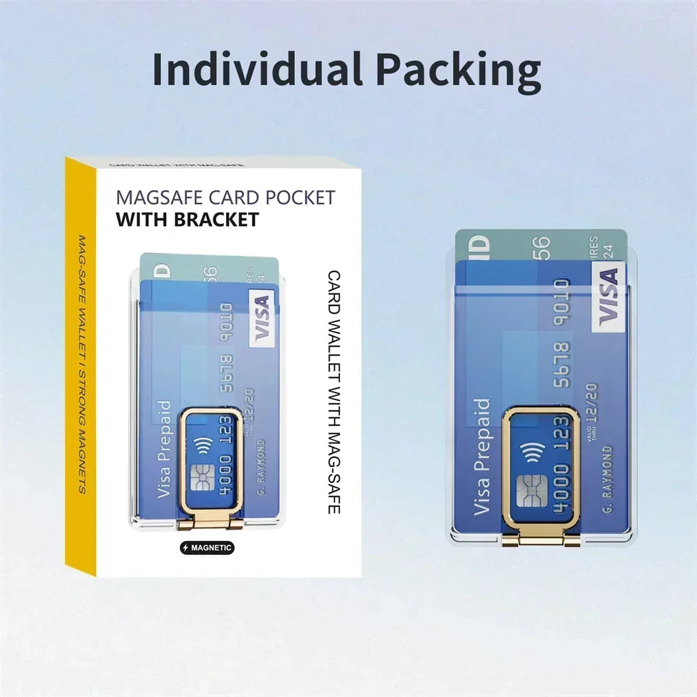 MagSafe 2-in-1 Magnetic Phone Card Holder Case — Clear Wallet Cover for iPhone & Samsung