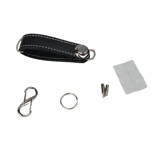 Smart Leather Key Organizer Wallet — Compact Car Key Pouch with Keychain Ring & Hooks