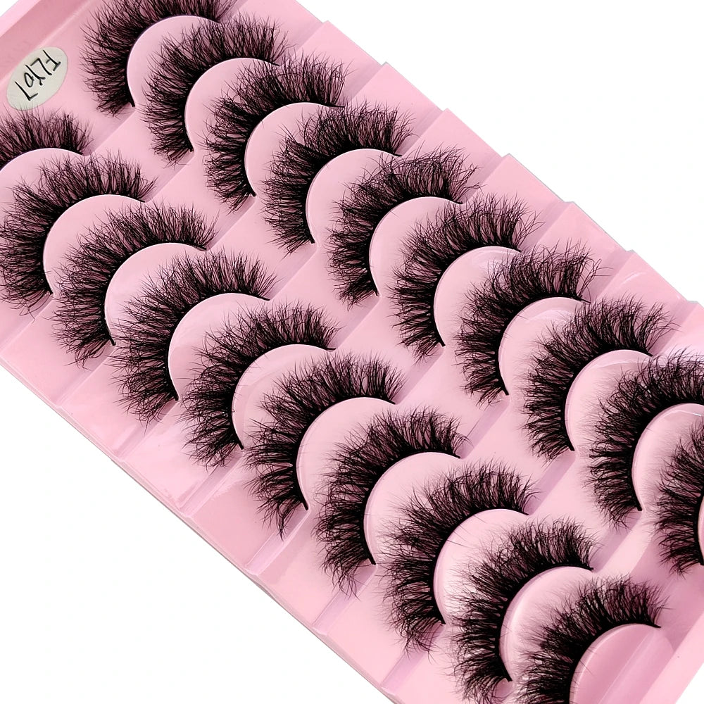 Faux Mink False Lashes — 10 Pairs Natural & Wispy Handcrafted Eyelashes