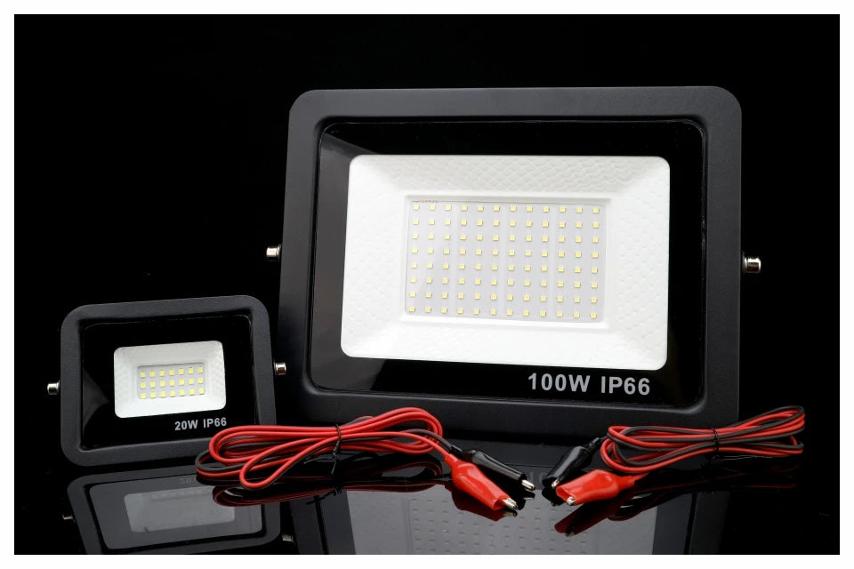 DC 12V LED Flood Light — 20W/30W/50W/100W Waterproof Outdoor Spotlight IP66