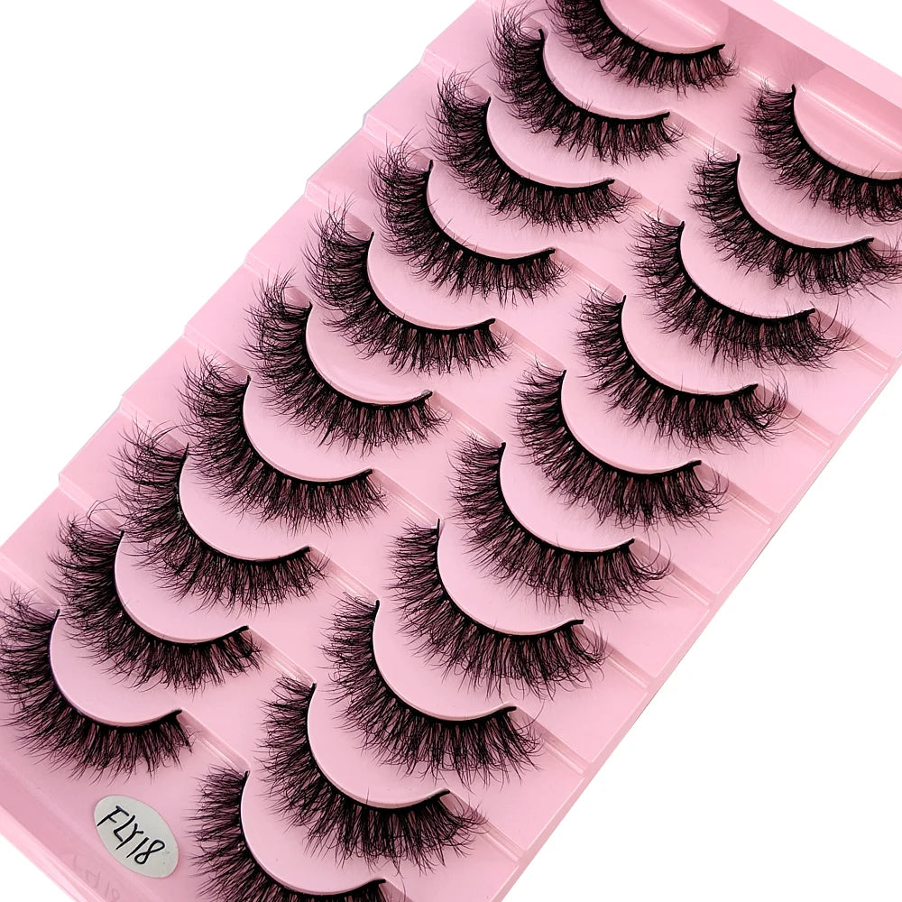 Faux Mink False Lashes — 10 Pairs Natural & Wispy Handcrafted Eyelashes