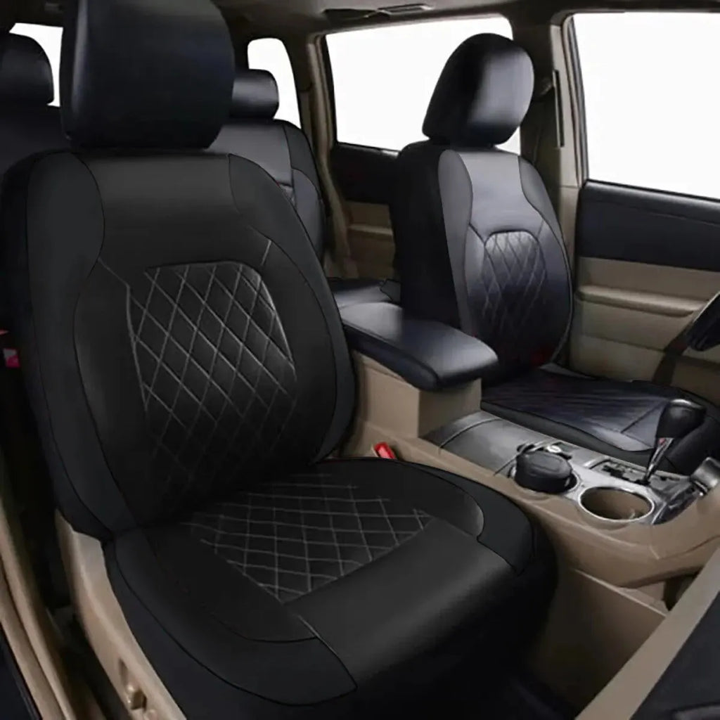 Quilted PU Leather Car Seat Cover Set — Full 9-Piece Waterproof Universal Fit for Sedan, SUV & Truck