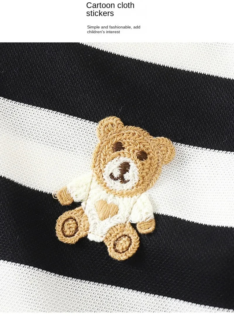 Conjunto de camiseta y shorts a rayas para niños — Chándal de verano unisex para niños y niñas de 4 a 6 años