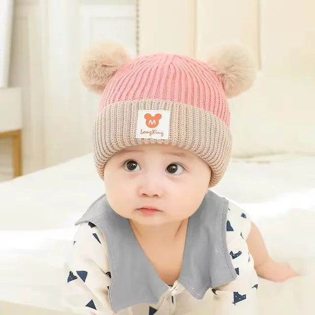 Baby Bear Hat & Scarf Set — Warm Knitted Winter Beanie for Infants & Toddlers