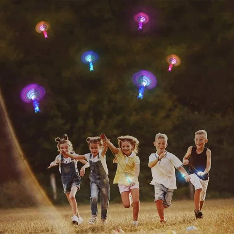 LED Arrow Rocket Helicopter Flying Toy — Rubber Band Launcher (1–50 Pack)