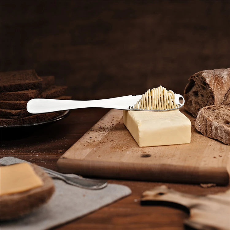 3-in-1 Stainless Steel Butter & Cheese Knife — Spreader, Cutter & Scraper Kitchen Tool