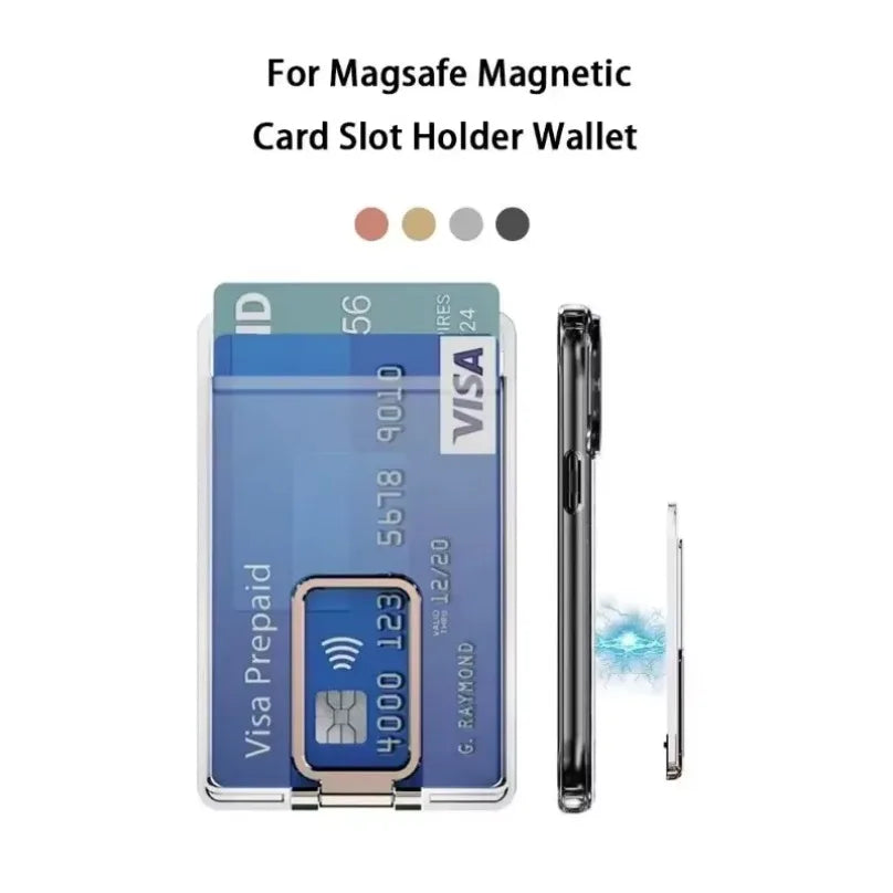 MagSafe 2-in-1 Magnetic Phone Card Holder Case — Clear Wallet Cover for iPhone & Samsung