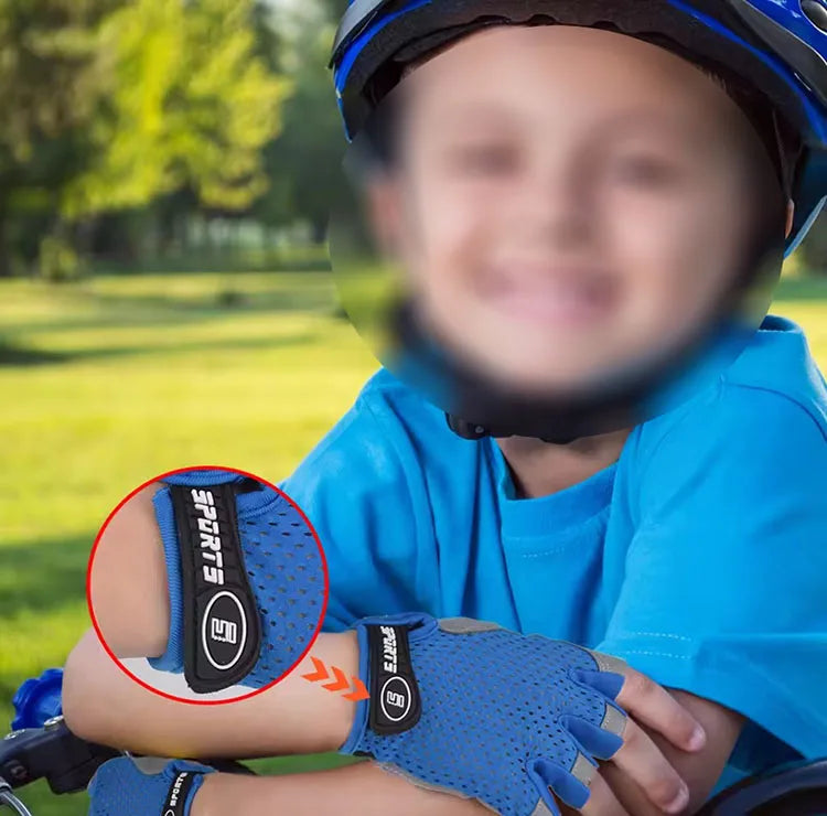 Guantes de Ciclismo sin Dedos para Niños — Guantes Transpirables Antideslizantes para Deportes al Aire Libre para Niños