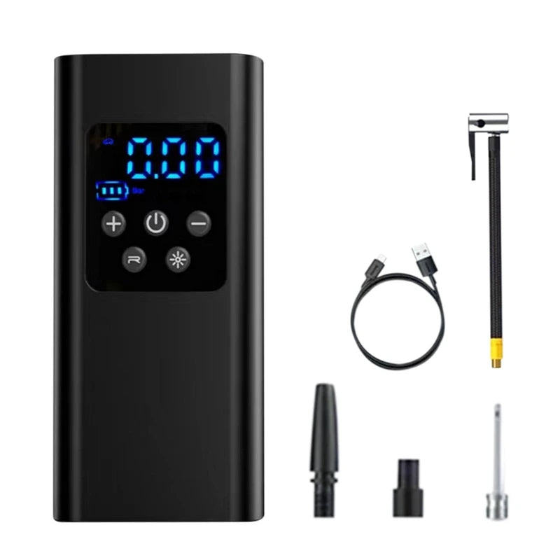 Compresor de aire portátil de 150 PSI para inflar neumáticos — Bomba compacta inalámbrica y con cable para coches, bicicletas y más