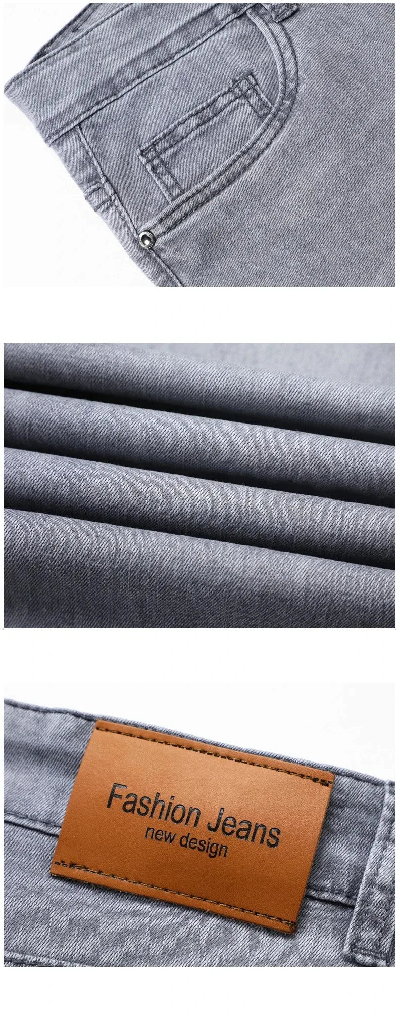 Men's Stretch Straight Jeans — Smart Casual Business Denim, Sizes 29–42