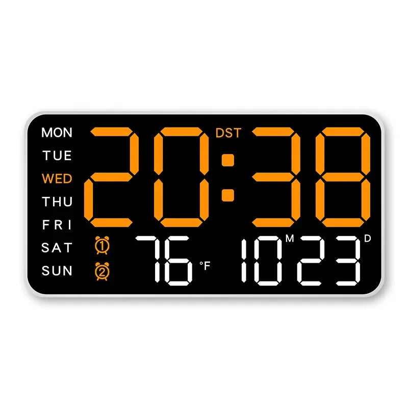 Reloj de Pared Digital LED Gigante — Hora, Temperatura, Fecha y Alarma