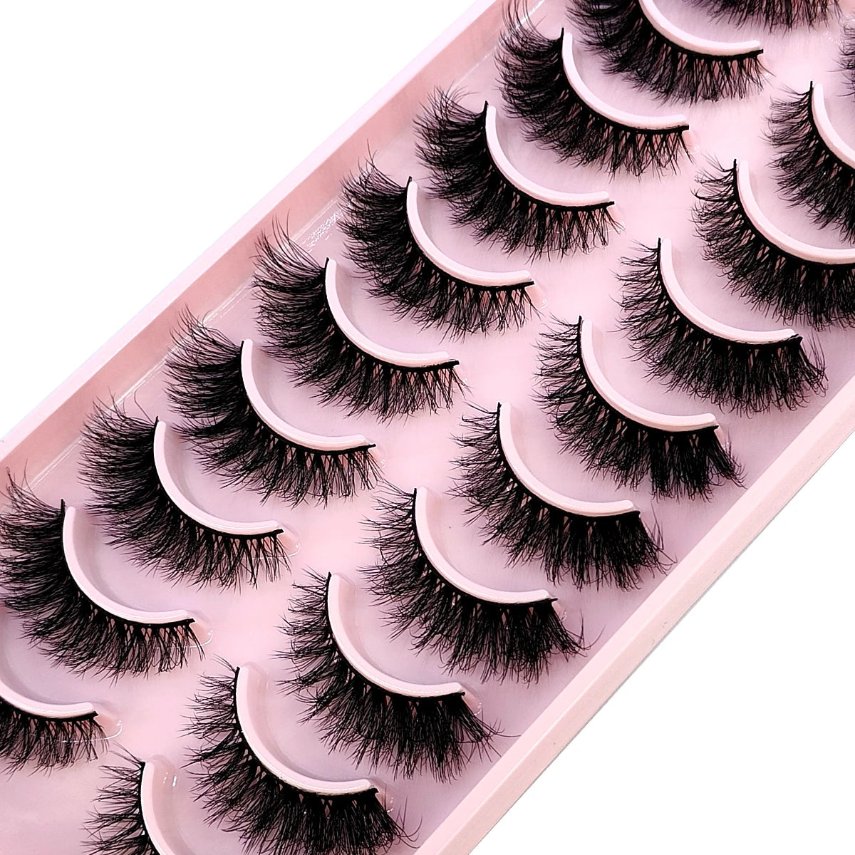 Faux Mink False Lashes — 10 Pairs Natural & Wispy Handcrafted Eyelashes