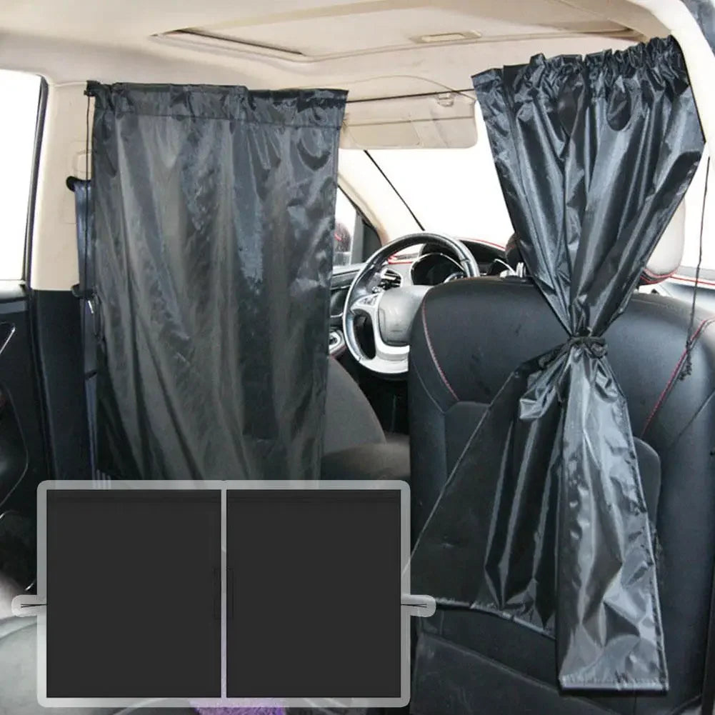 Car Privacy Partition Curtain — Rear Seat Insulation Shade for Cars, RVs & Vans