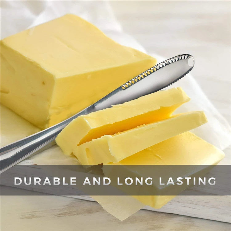 3-in-1 Stainless Steel Butter & Cheese Knife — Spreader, Cutter & Scraper Kitchen Tool