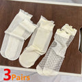 Girls Ruffle Knee High Socks 3-Pack — Soft Lace Princess Socks, Ages 2–12