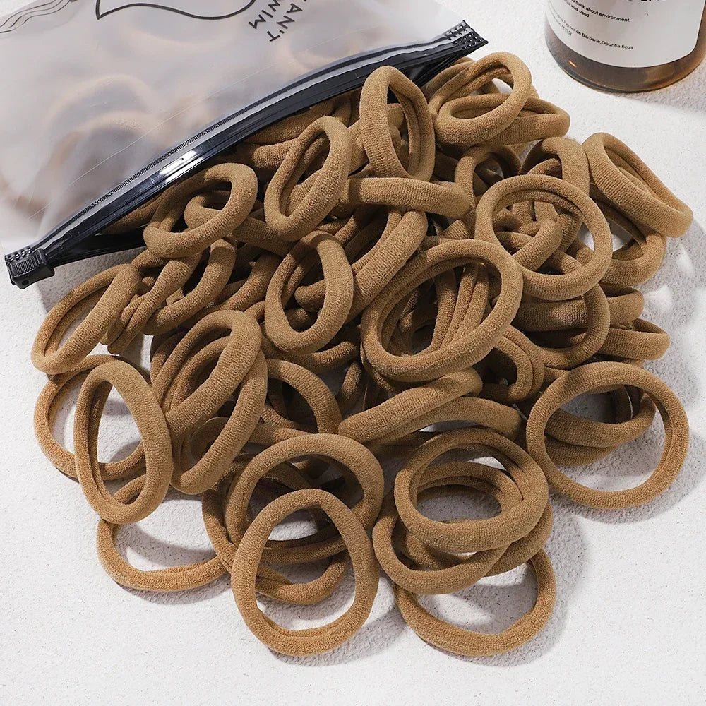 Mixed Colors Hair Ties & Scrunchies — 30/50/100-Pack Elastic Bands