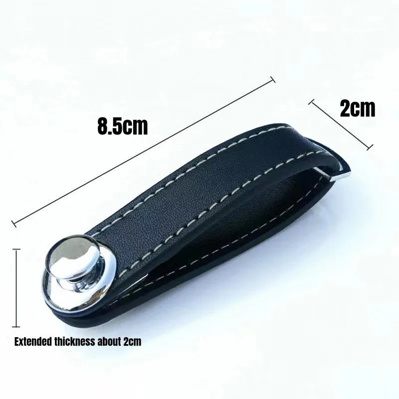 Smart Leather Key Organizer Wallet — Compact Car Key Pouch with Keychain Ring & Hooks