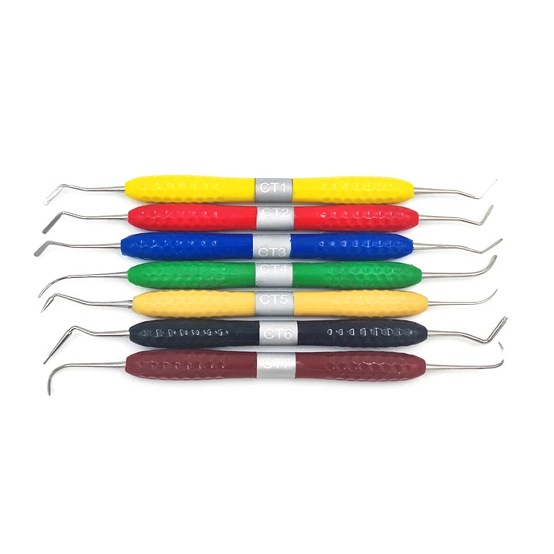 Double-Head Dental Composite Resin Filling Spatula — Aesthetic Restoration Instrument (CT1–CT7)