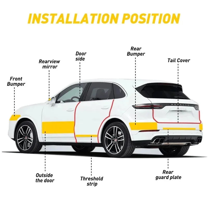 Nano Carbon Fiber Car Door Protector Tape — Waterproof Anti-Scratch Adhesive Strip 1–5m