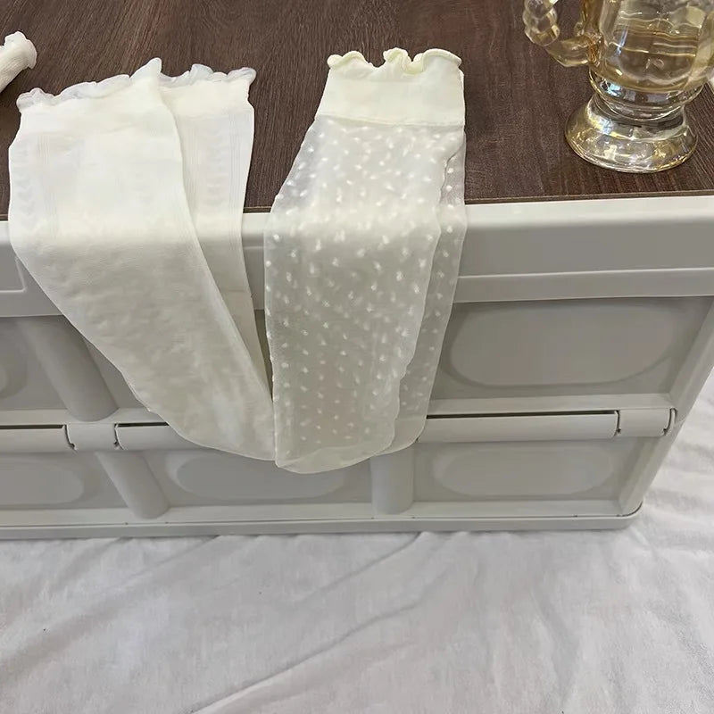 Calcetines altos con volantes para niñas, paquete de 3 — Calcetines suaves de princesa con encaje, para edades de 2 a 12 años