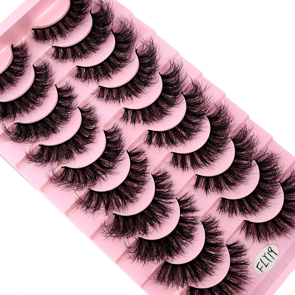 Faux Mink False Lashes — 10 Pairs Natural & Wispy Handcrafted Eyelashes