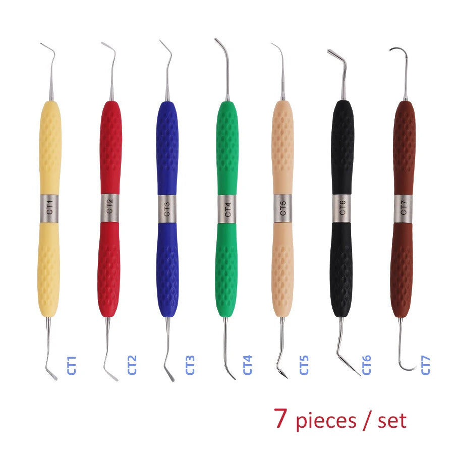 Double-Head Dental Composite Resin Filling Spatula — Aesthetic Restoration Instrument (CT1–CT7)