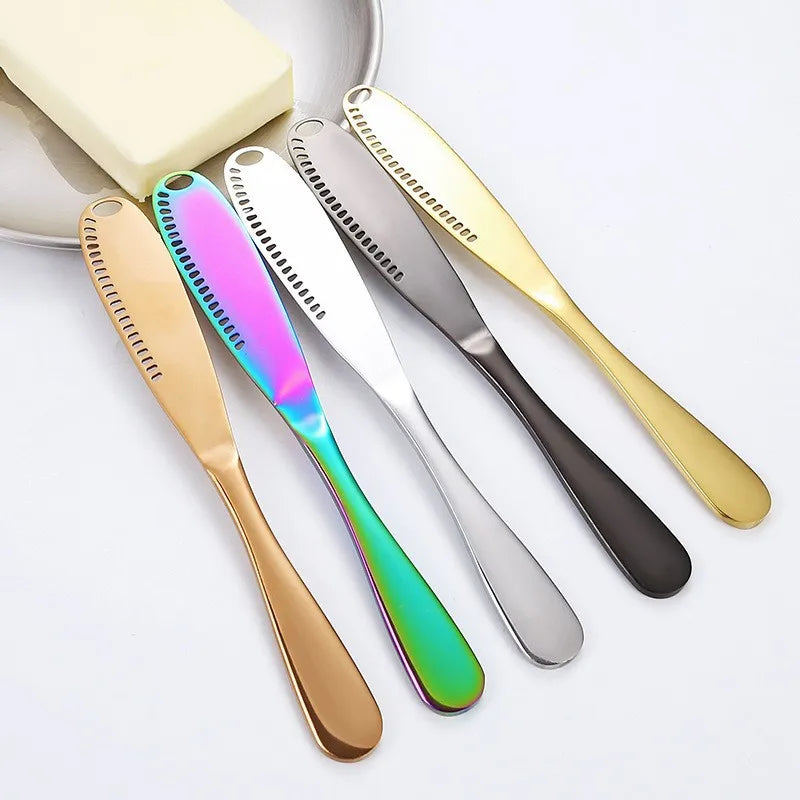 3-in-1 Stainless Steel Butter & Cheese Knife — Spreader, Cutter & Scraper Kitchen Tool