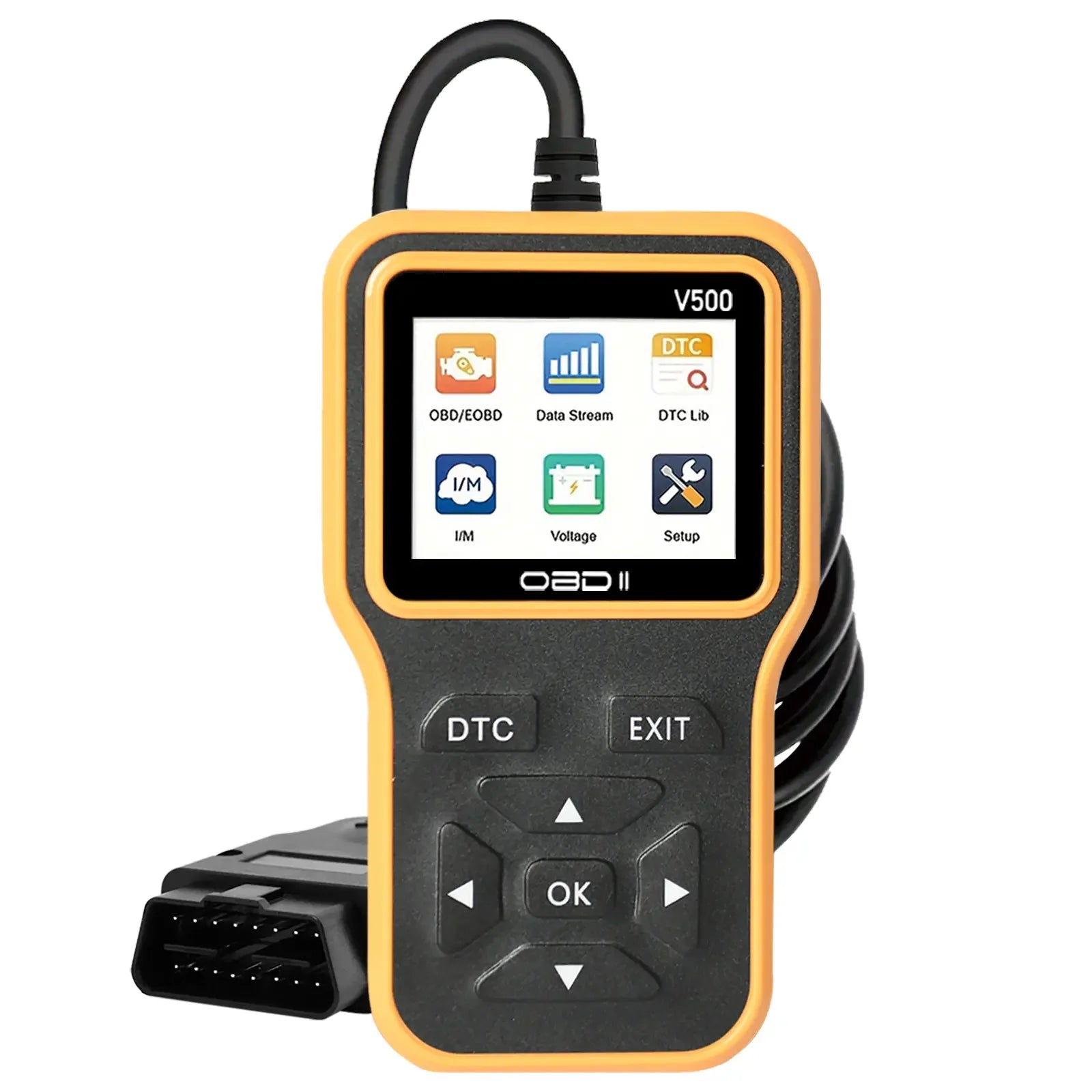 Jexiwe V500 OBD2 Car Diagnostic Scanner — Engine Fault Code Reader & Voltage Tester