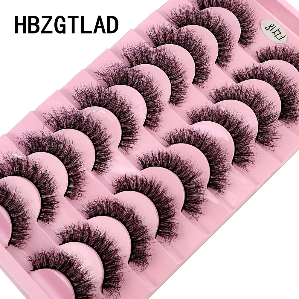 Faux Mink False Lashes — 10 Pairs Natural & Wispy Handcrafted Eyelashes