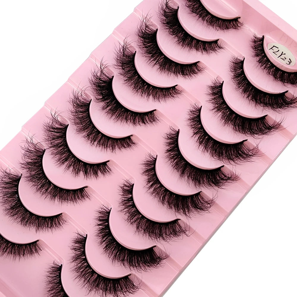 Faux Mink False Lashes — 10 Pairs Natural & Wispy Handcrafted Eyelashes