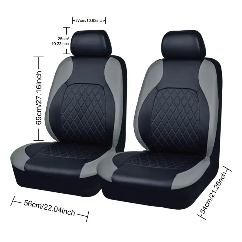 Quilted PU Leather Car Seat Cover Set — Full 9-Piece Waterproof Universal Fit for Sedan, SUV & Truck