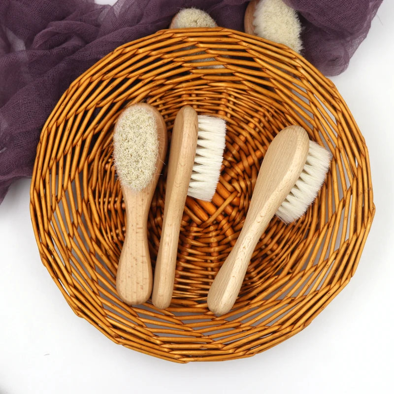 Baby Beech Wood Brush & Comb Gift Set — Gentle 2-Piece Hair Care Set for Newborns & Toddlers