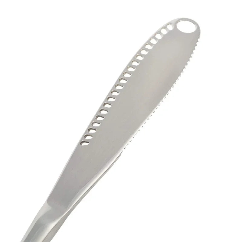 3-in-1 Stainless Steel Butter & Cheese Knife — Spreader, Cutter & Scraper Kitchen Tool