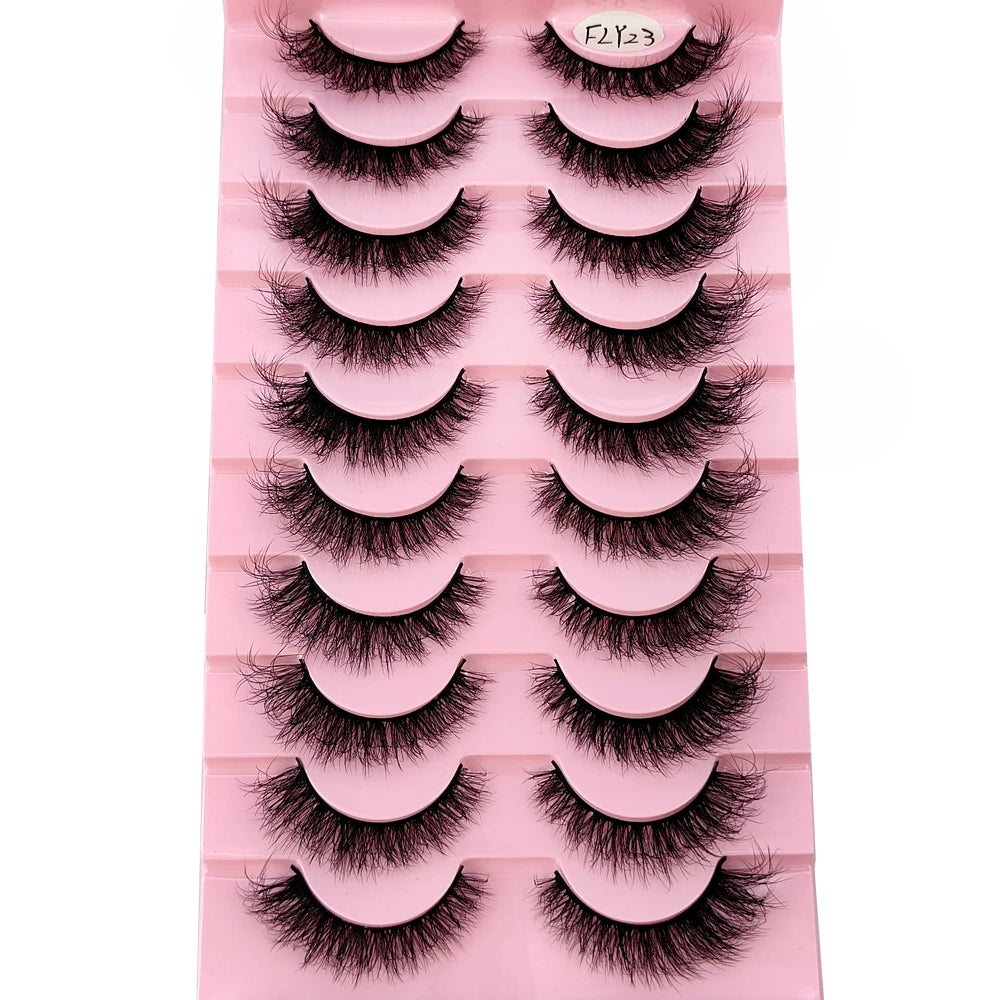 Faux Mink False Lashes — 10 Pairs Natural & Wispy Handcrafted Eyelashes