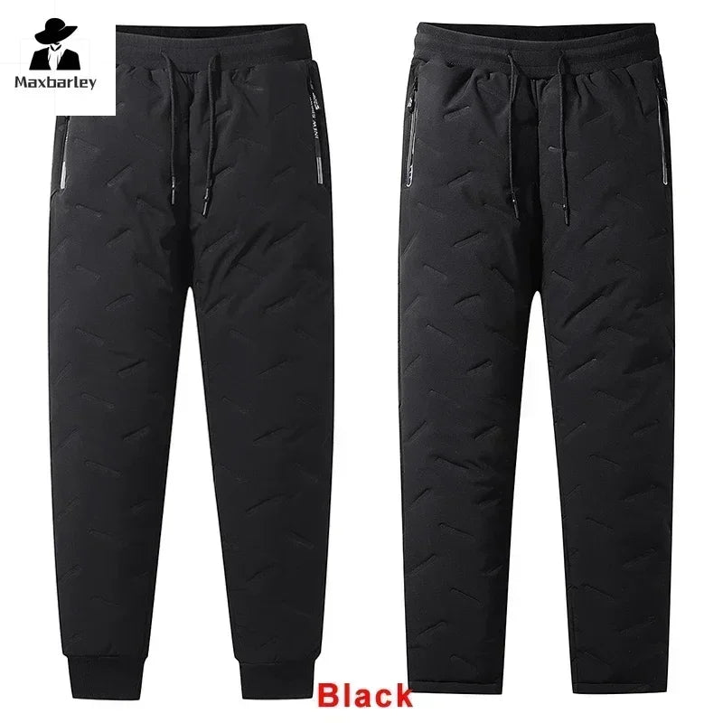 Men’s Insulated Waterproof Winter Jogger Pants — Fleece-Lined Down Cotton Warm Trousers up to 7XL