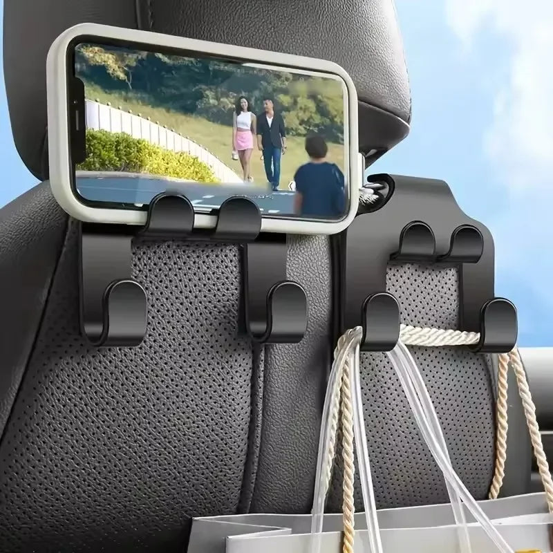 Car Back Seat Phone Holder — Headrest Hook & Lazy Bracket for All Phones