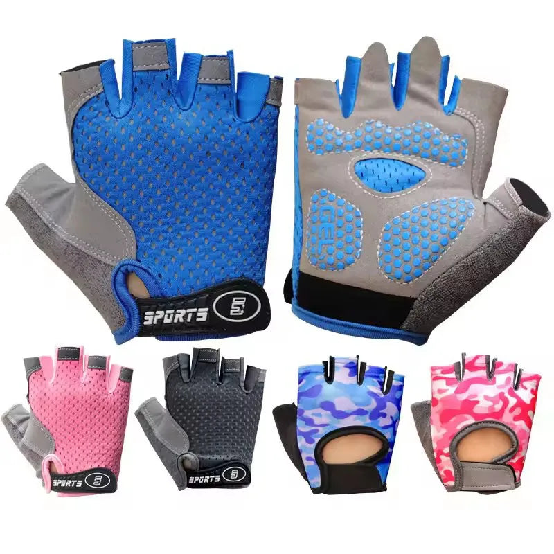 Guantes de Ciclismo sin Dedos para Niños — Guantes Transpirables Antideslizantes para Deportes al Aire Libre para Niños
