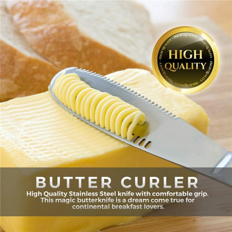 3-in-1 Stainless Steel Butter & Cheese Knife — Spreader, Cutter & Scraper Kitchen Tool