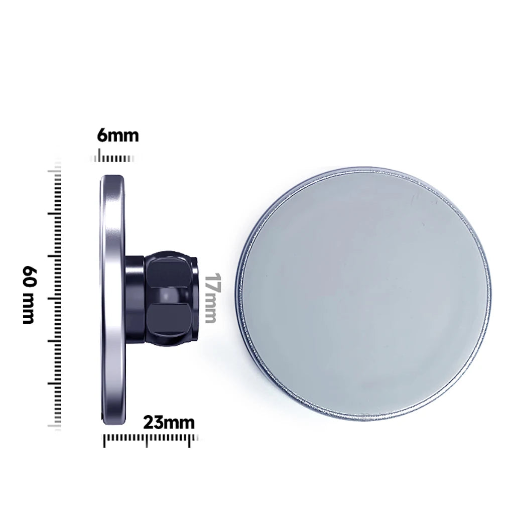 Base de montaje magnético para teléfono de aluminio MagSafe — Enchufe de rótula de 17 mm para iPhone 12–16