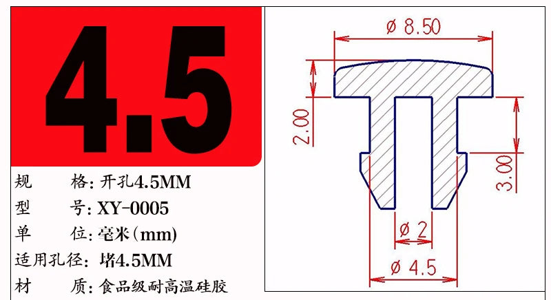 Silicone Rubber T-Type Blanking End Caps — Conical Snap-On Tube Plugs 2.5–50.6mm (1–10pcs)