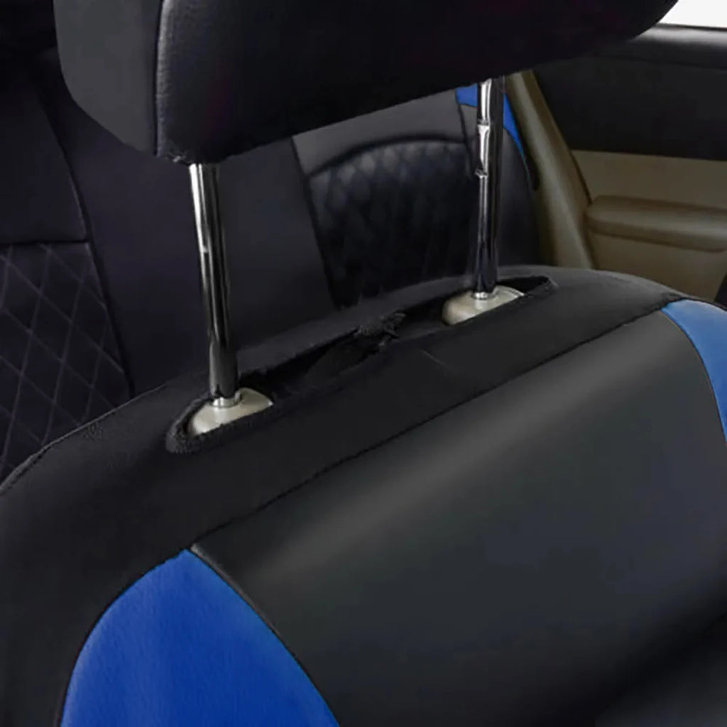 Quilted PU Leather Car Seat Cover Set — Full 9-Piece Waterproof Universal Fit for Sedan, SUV & Truck