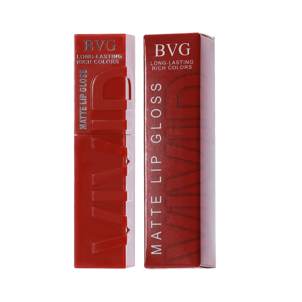 BVG Matte Liquid Lipstick — Long-Lasting Waterproof Non-Greasy Lip Gloss in Warm Tones