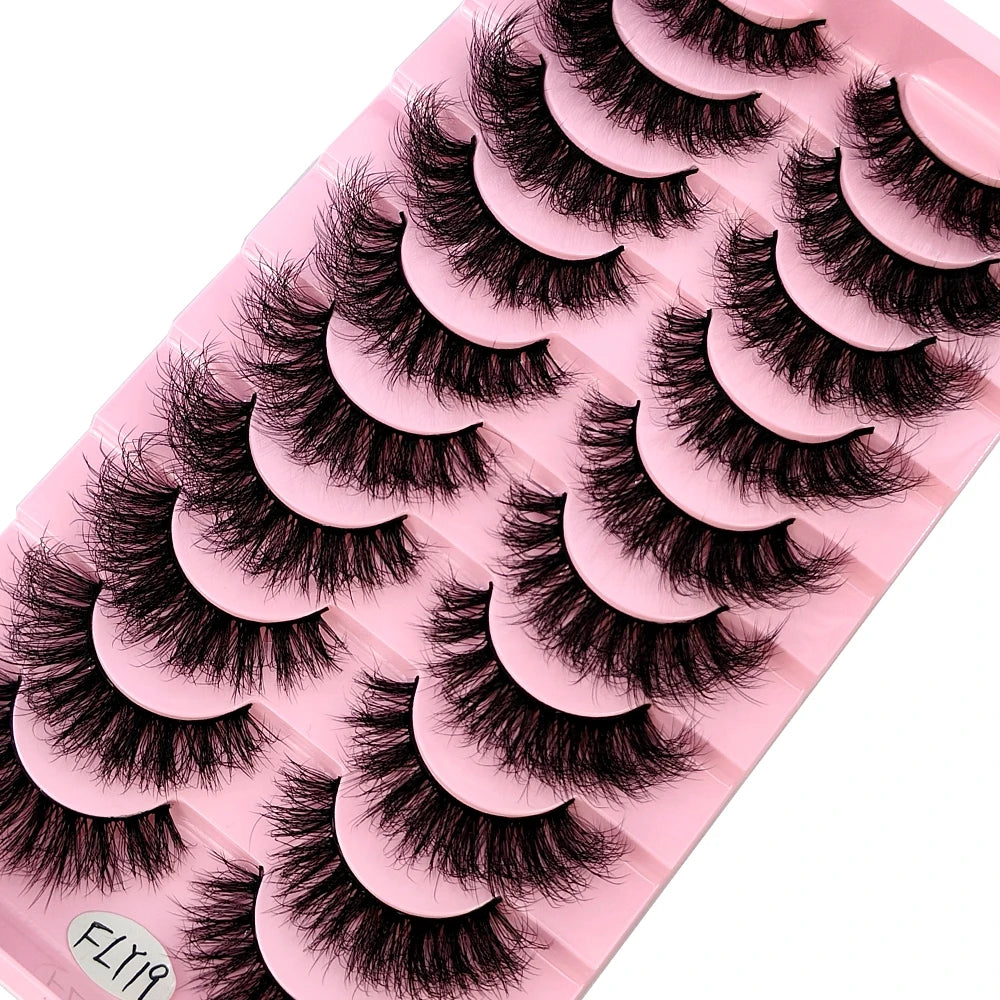 Faux Mink False Lashes — 10 Pairs Natural & Wispy Handcrafted Eyelashes