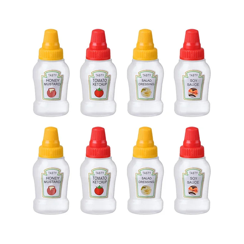 Mini Condiment Squeeze Bottles 25ml — Portable Sauce Dispensers for Lunchboxes (4 or 8pcs)