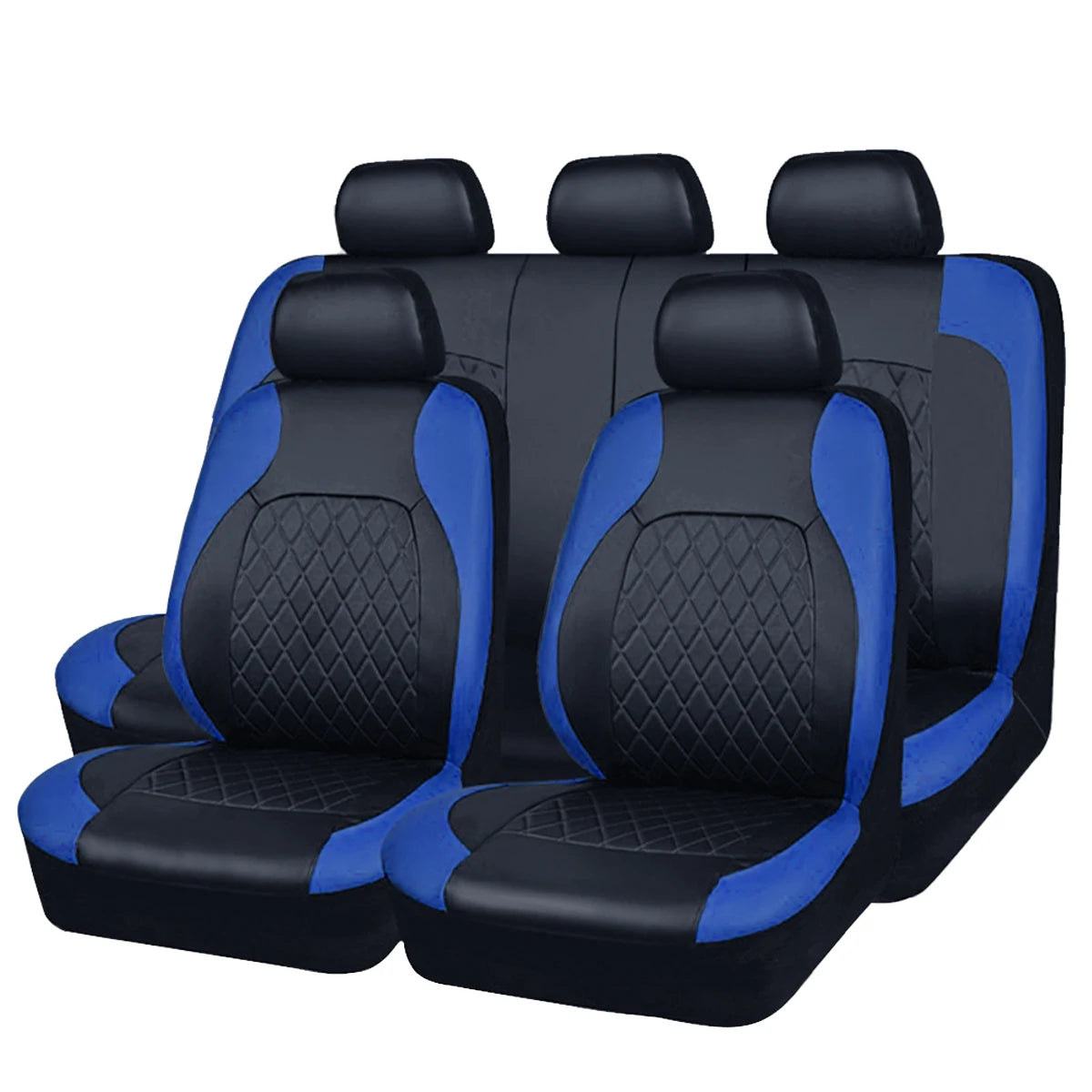 Quilted PU Leather Car Seat Cover Set — Full 9-Piece Waterproof Universal Fit for Sedan, SUV & Truck