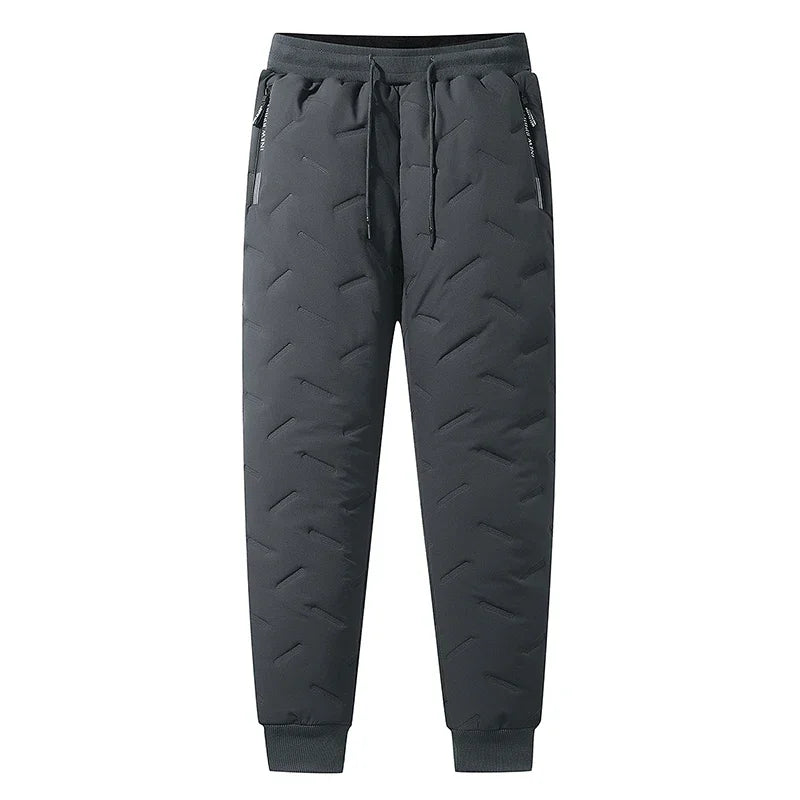 Men’s Insulated Waterproof Winter Jogger Pants — Fleece-Lined Down Cotton Warm Trousers up to 7XL